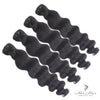 Burmese raw loose deep wave hair bundles from Her Hair Company, four standard deep wave bundles displayed on a white background.