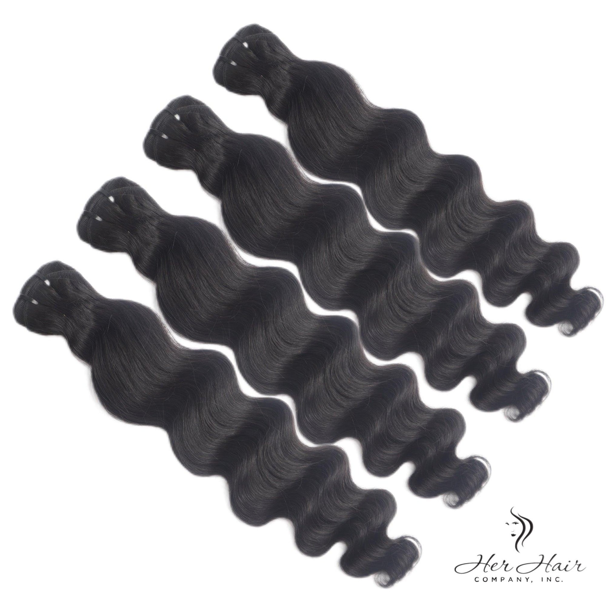 Burmese raw loose deep wave hair bundles from Her Hair Company, natural textured deep wave hair for styling.