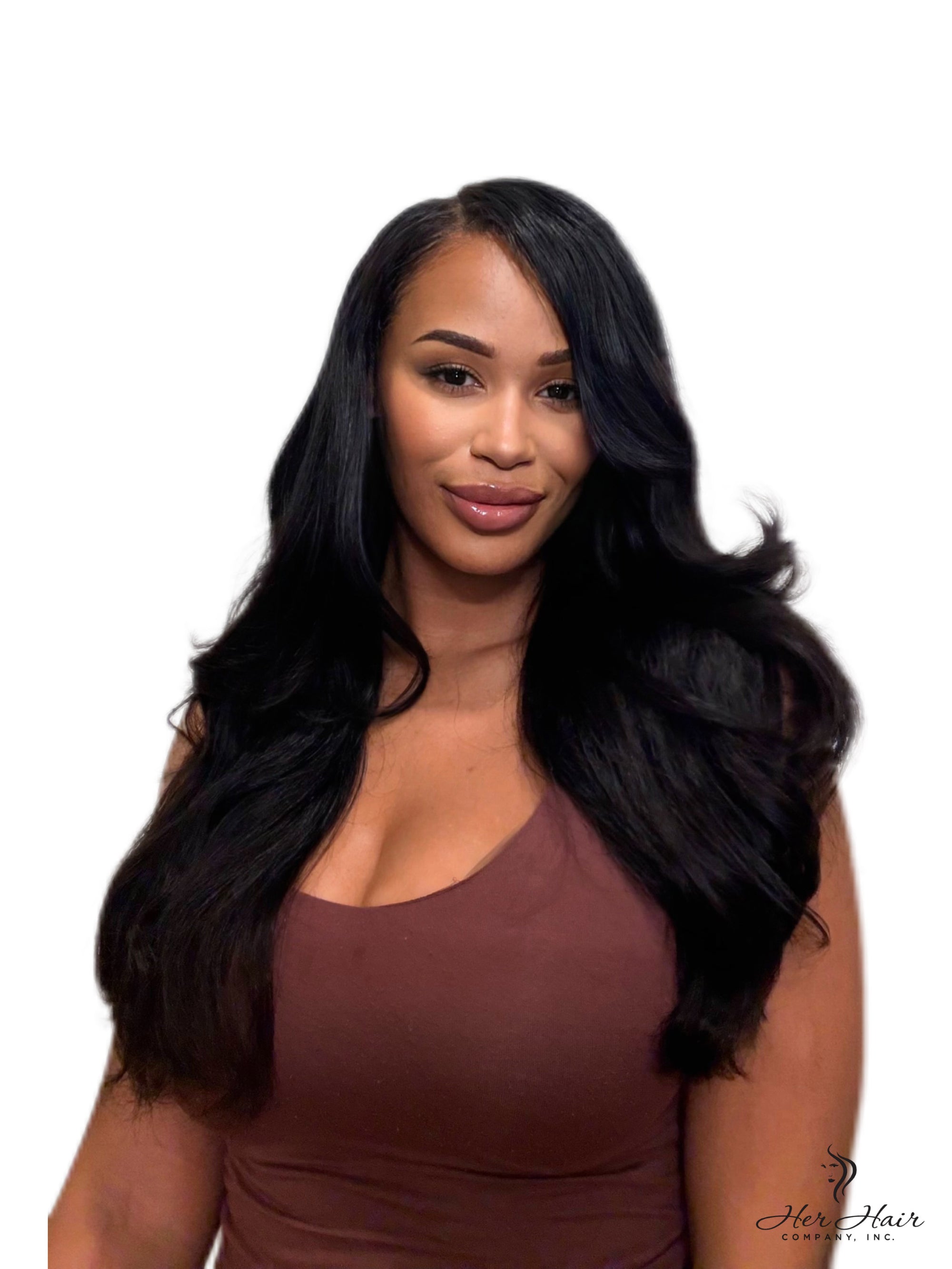 Burmese raw loose deep wave hair bundle from Her Hair Company, showing natural deep wave texture and full length of the bundle.
