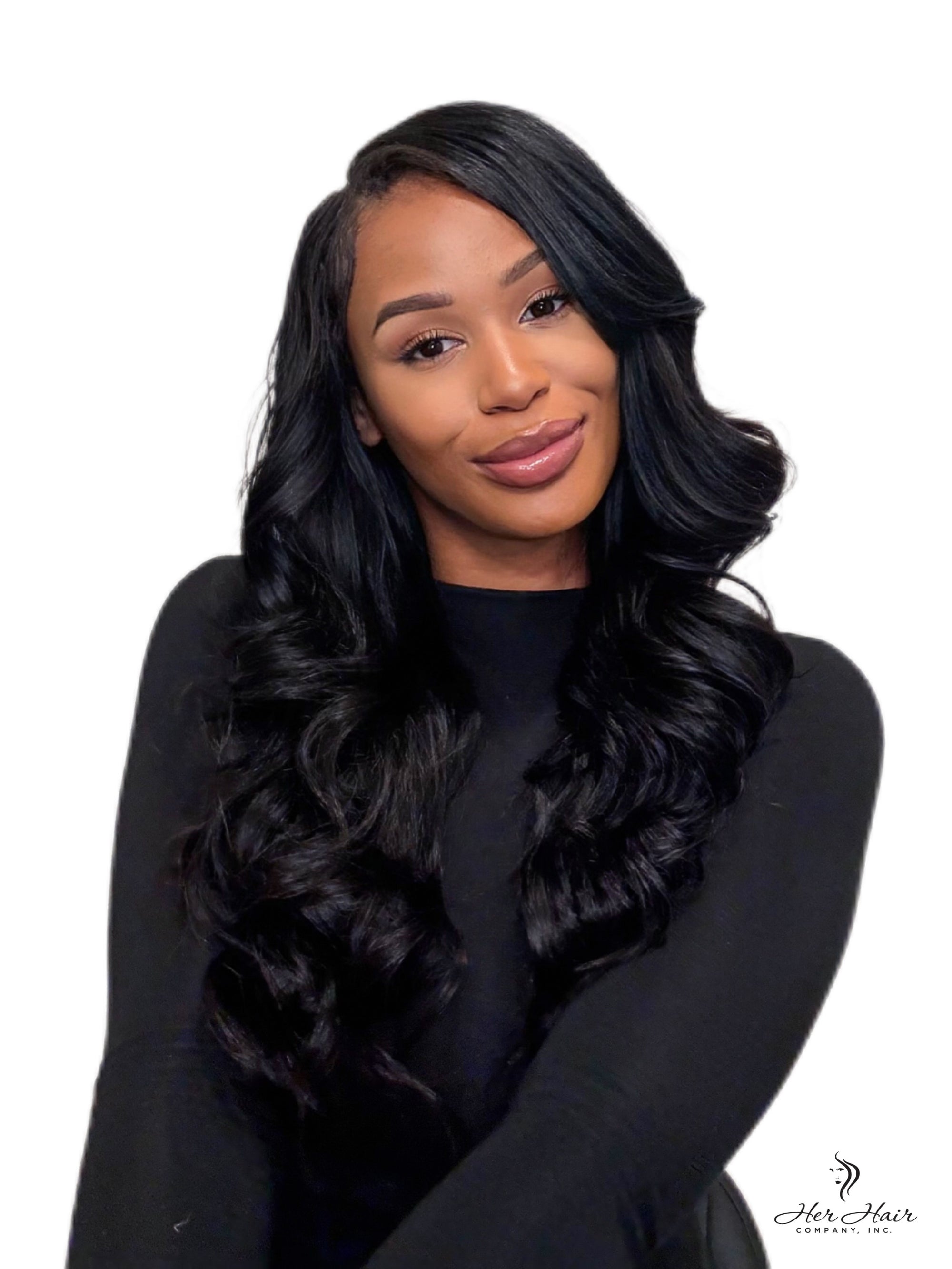 Her Hair Company Burmese Raw Loose Deep Wave hair bundles, showing the natural deep wave texture and bundle arrangement.