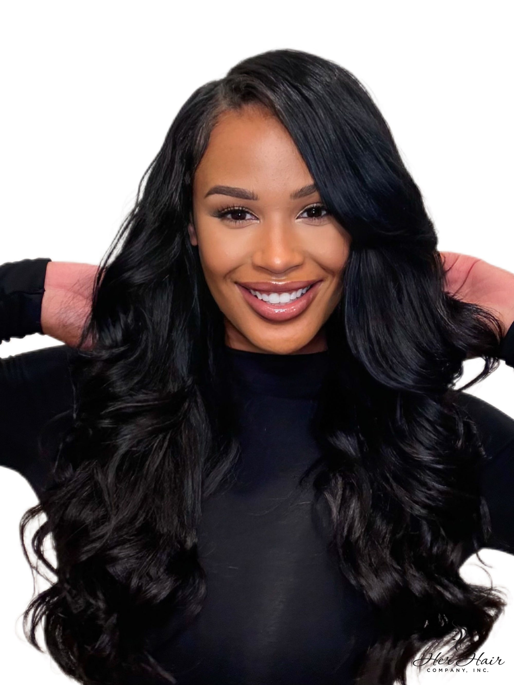 Burmese raw loose deep wave hair bundles by Her Hair Company, four natural textured bundles for a full, bouncy hairstyle.