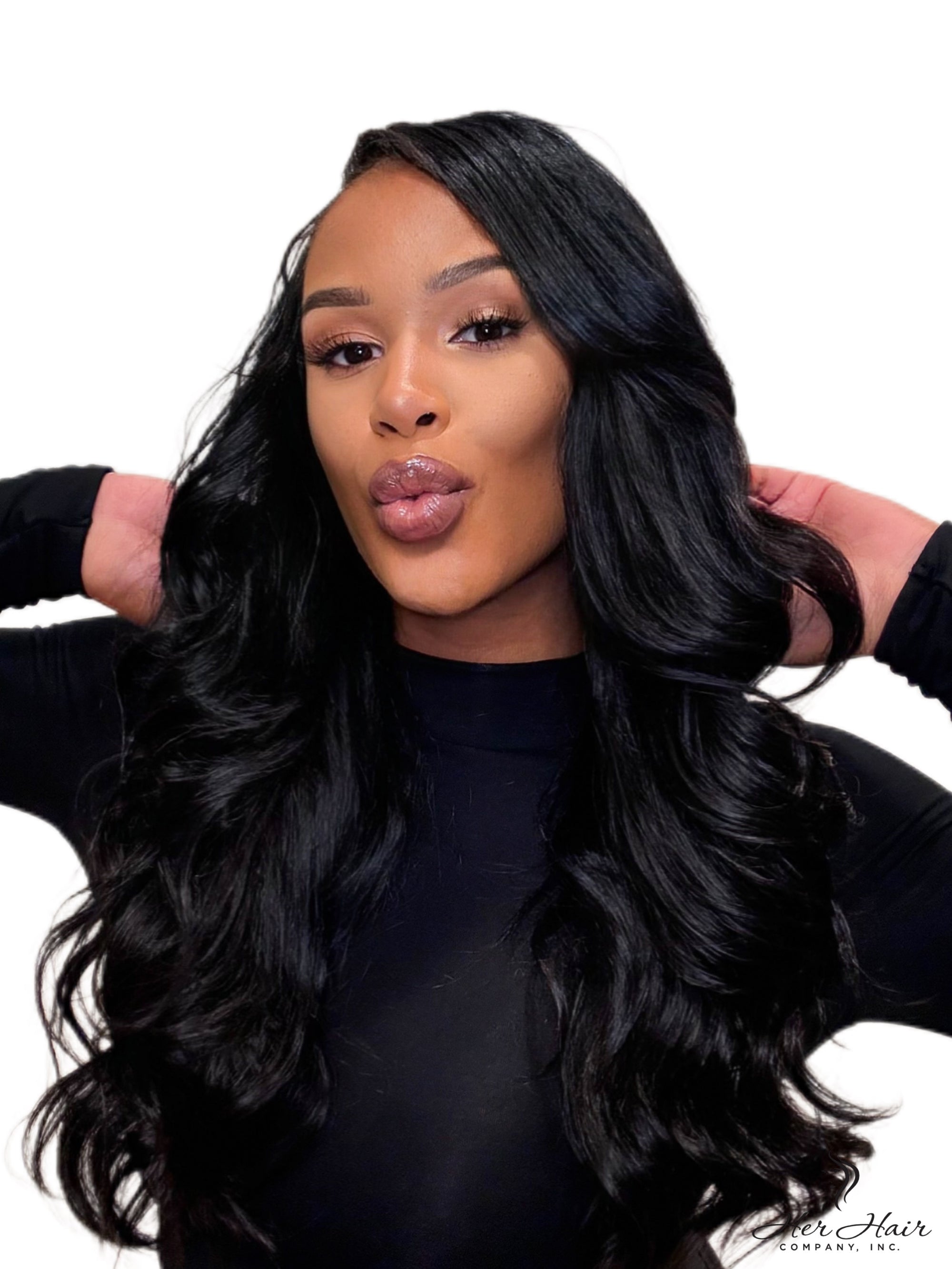 Burmese raw loose deep wave hair bundles from Her Hair Company, showing natural deep wave texture in four bundle deal.