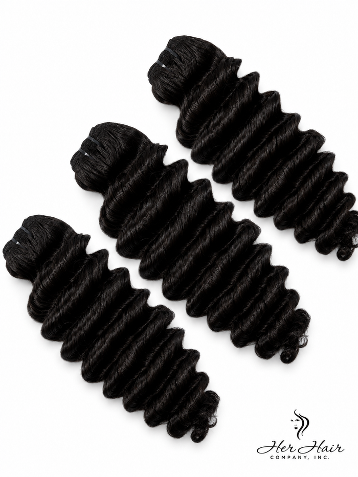Burmese Raw Deep Wave Hair 3 Bundle Deal