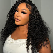 Brazilian Water Wave Hair bundle from Her Hair Company, natural wavy hair with a standard bundle size, styled and ready to wear.