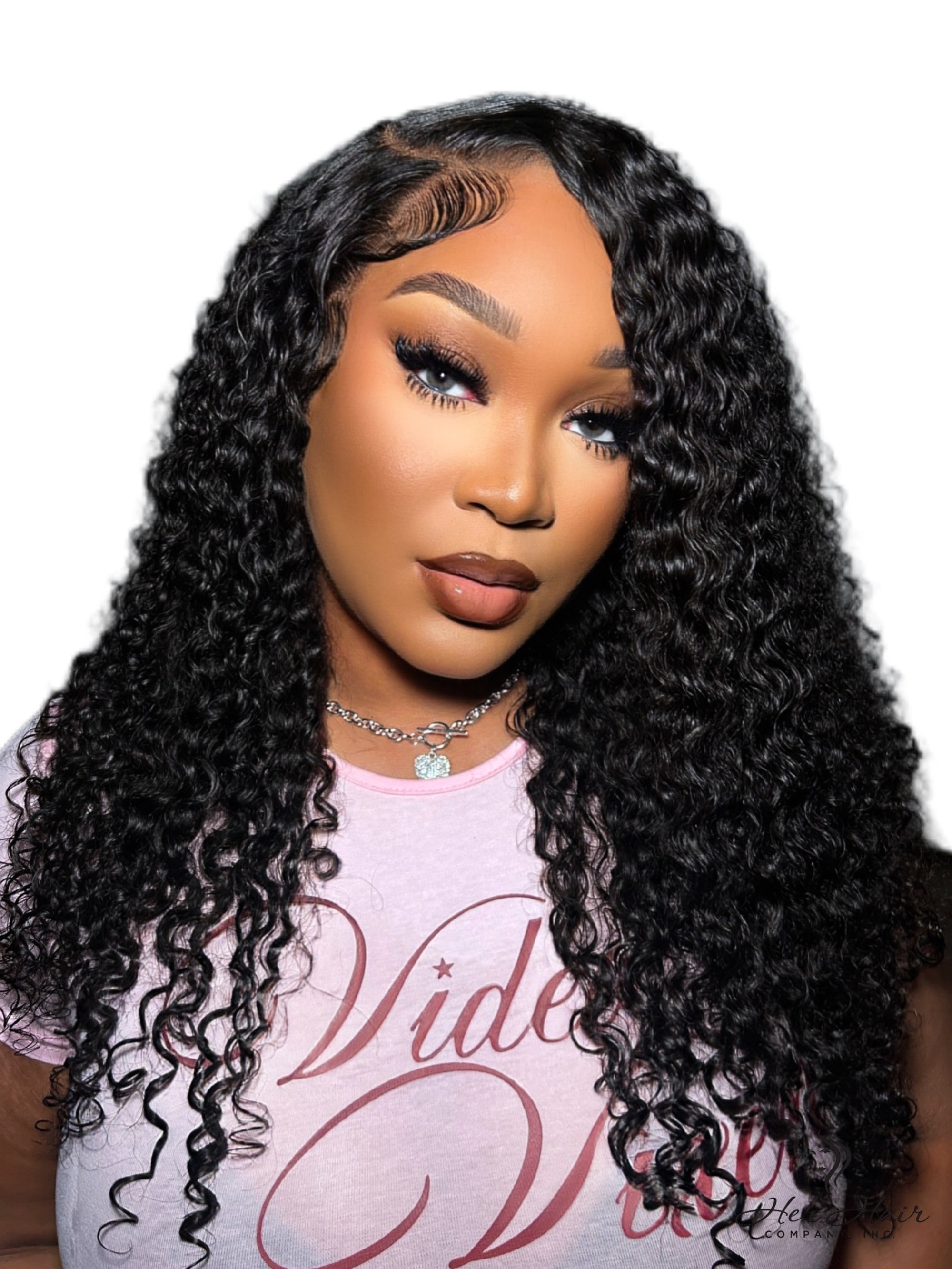 Burmese raw curly hair bundle from Her Hair Company, showcasing natural textured, loose curls in a standard hair bundle.