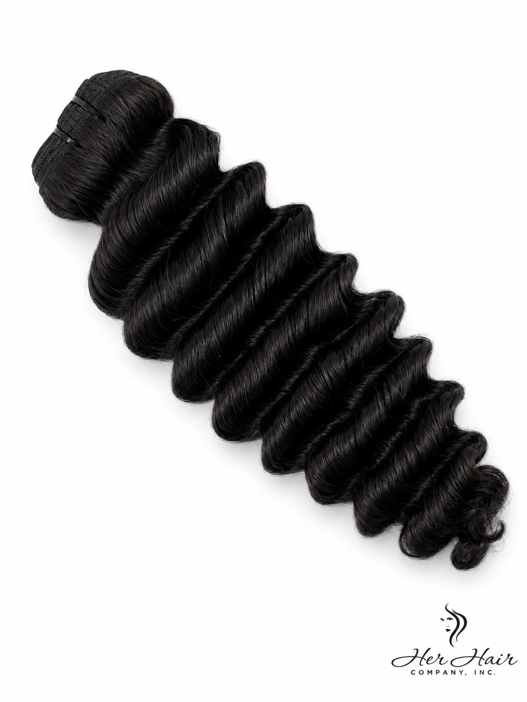 Burmese Raw Deep Wave Hair bundle from Her Hair Company, natural deep wave texture, 16-inch standard bundle for styling.