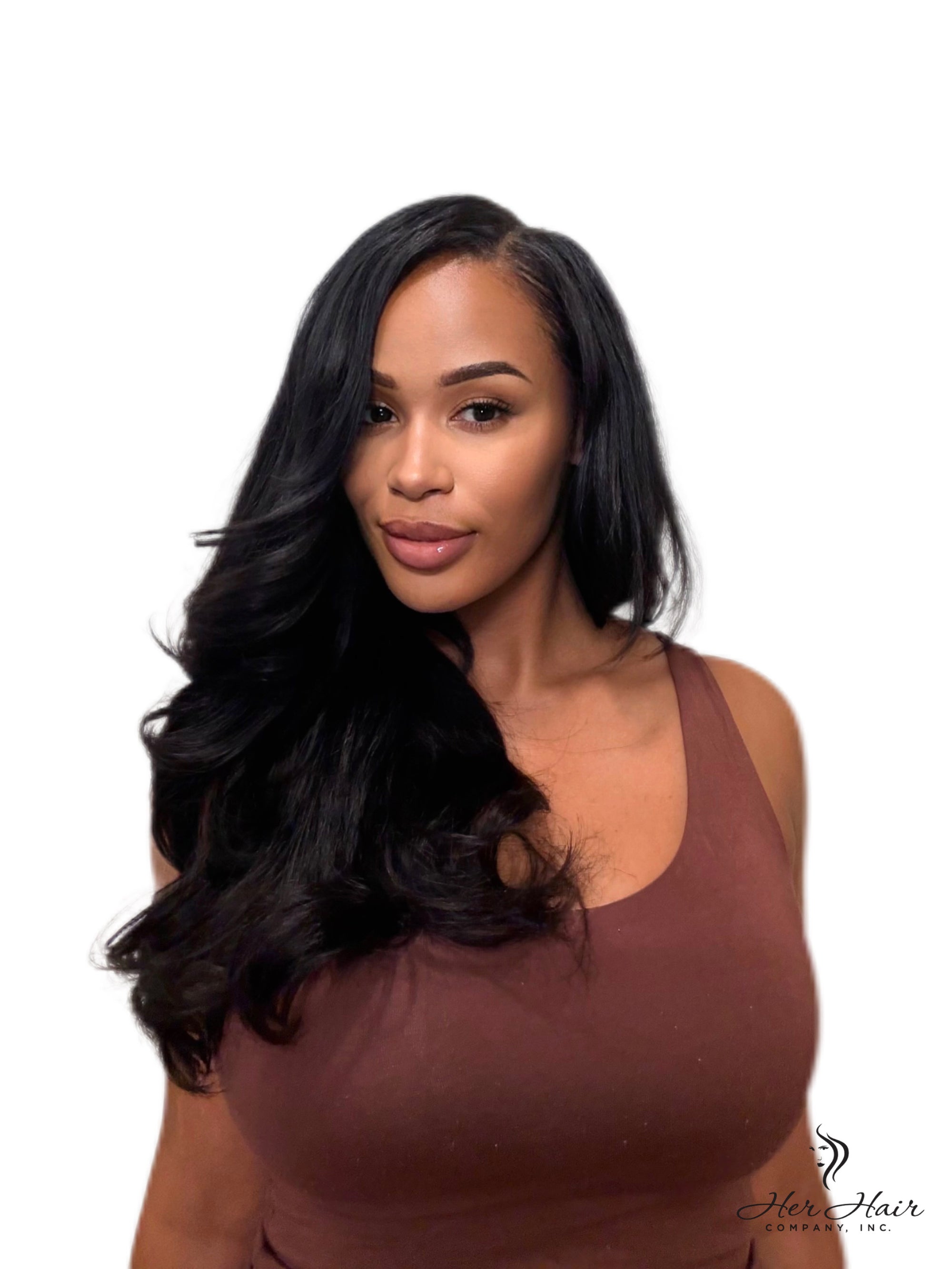 Burmese raw loose deep wave hair bundle from Her Hair Company showing soft, natural deep wave texture and rich color.