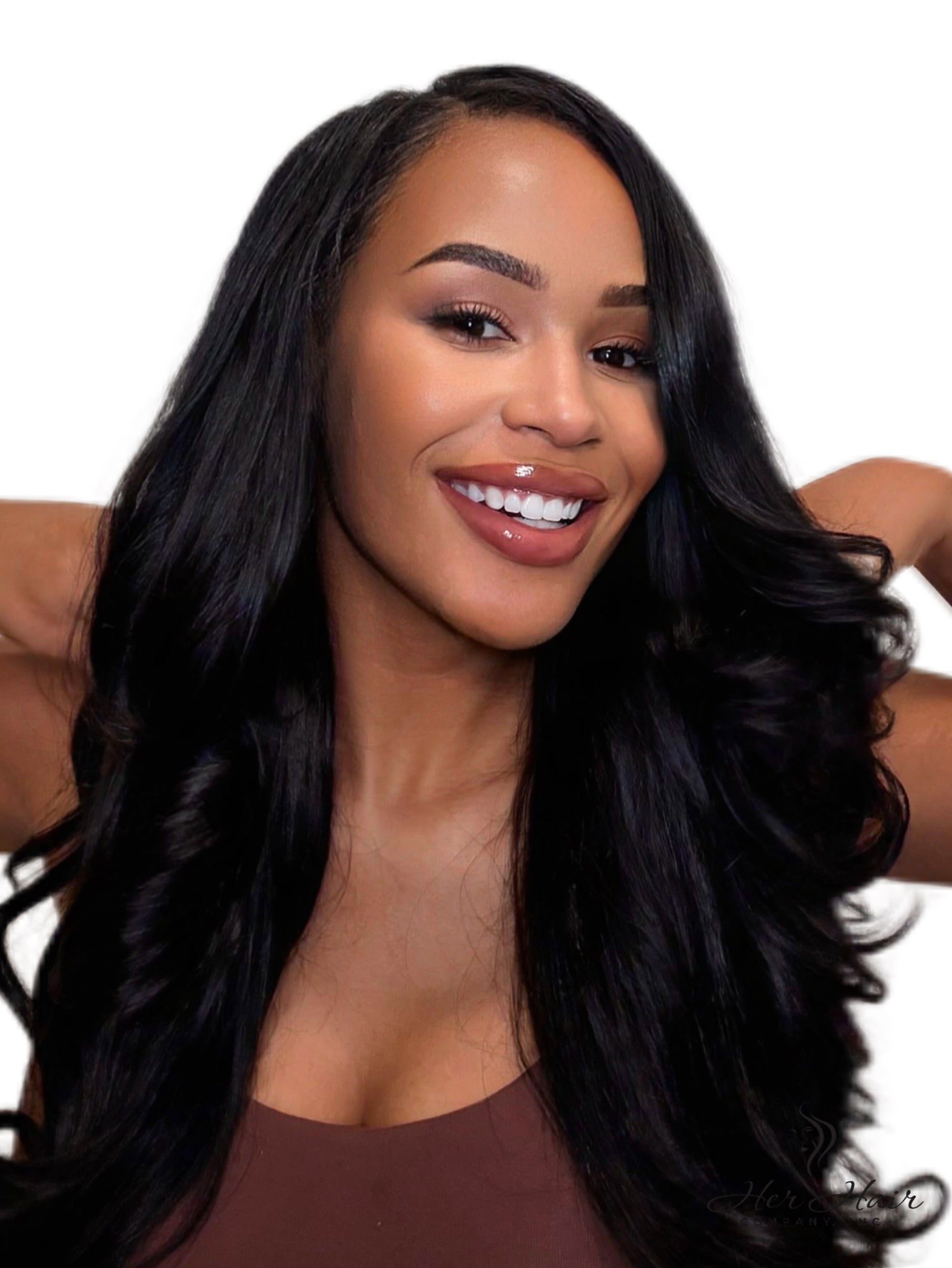 Burmese raw loose deep wave hair bundle from Her Hair Company, natural texture with soft, flowing deep waves.