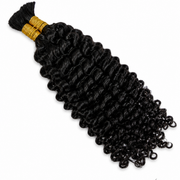 Deep curly bulk hair from Her Hair Company, standard bundle with rich, natural curls for versatile styling.