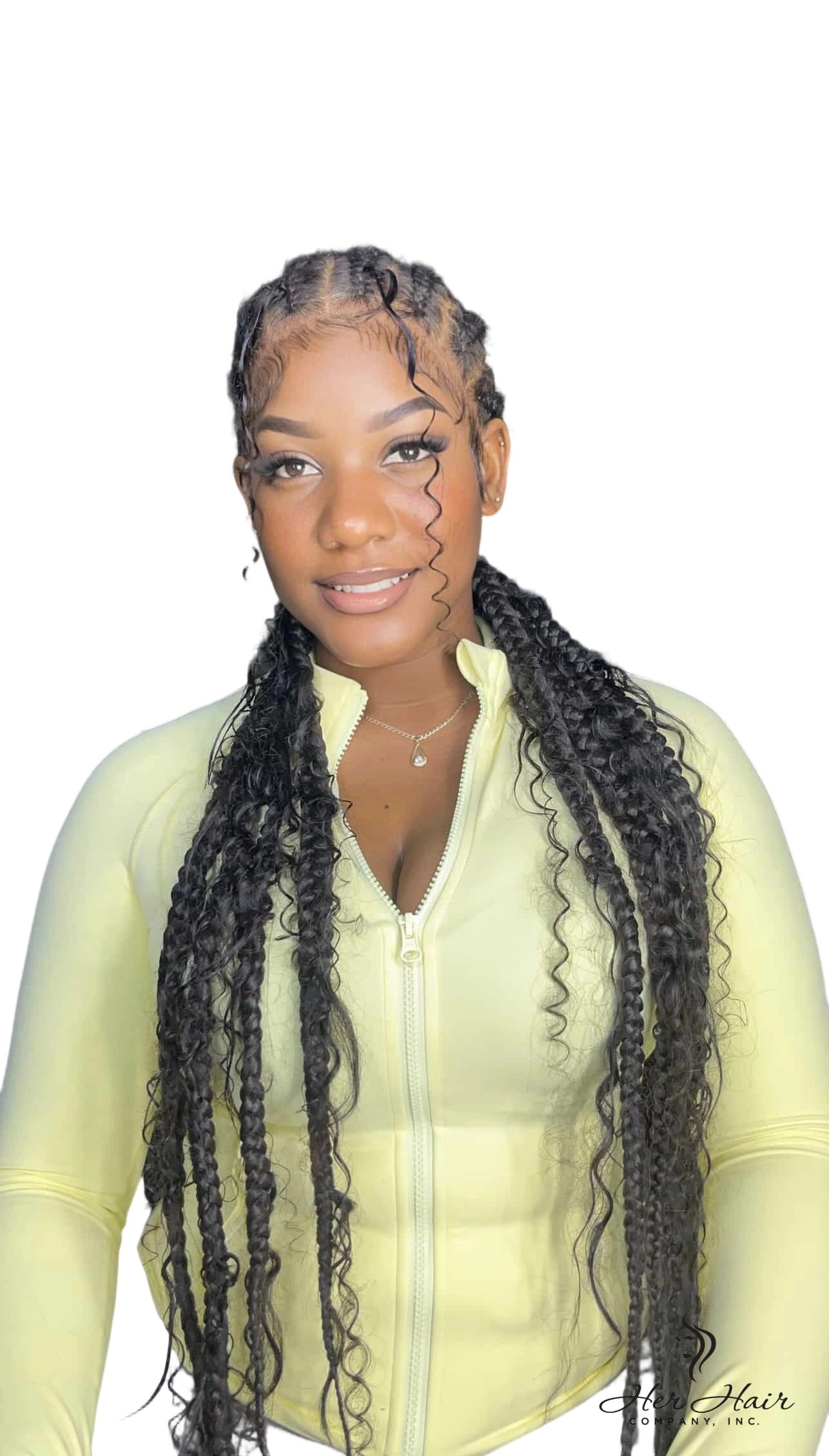 Virgin deep curly bulk hair bundle from Her Hair Company, showcasing thick, natural deep curly hair strands.