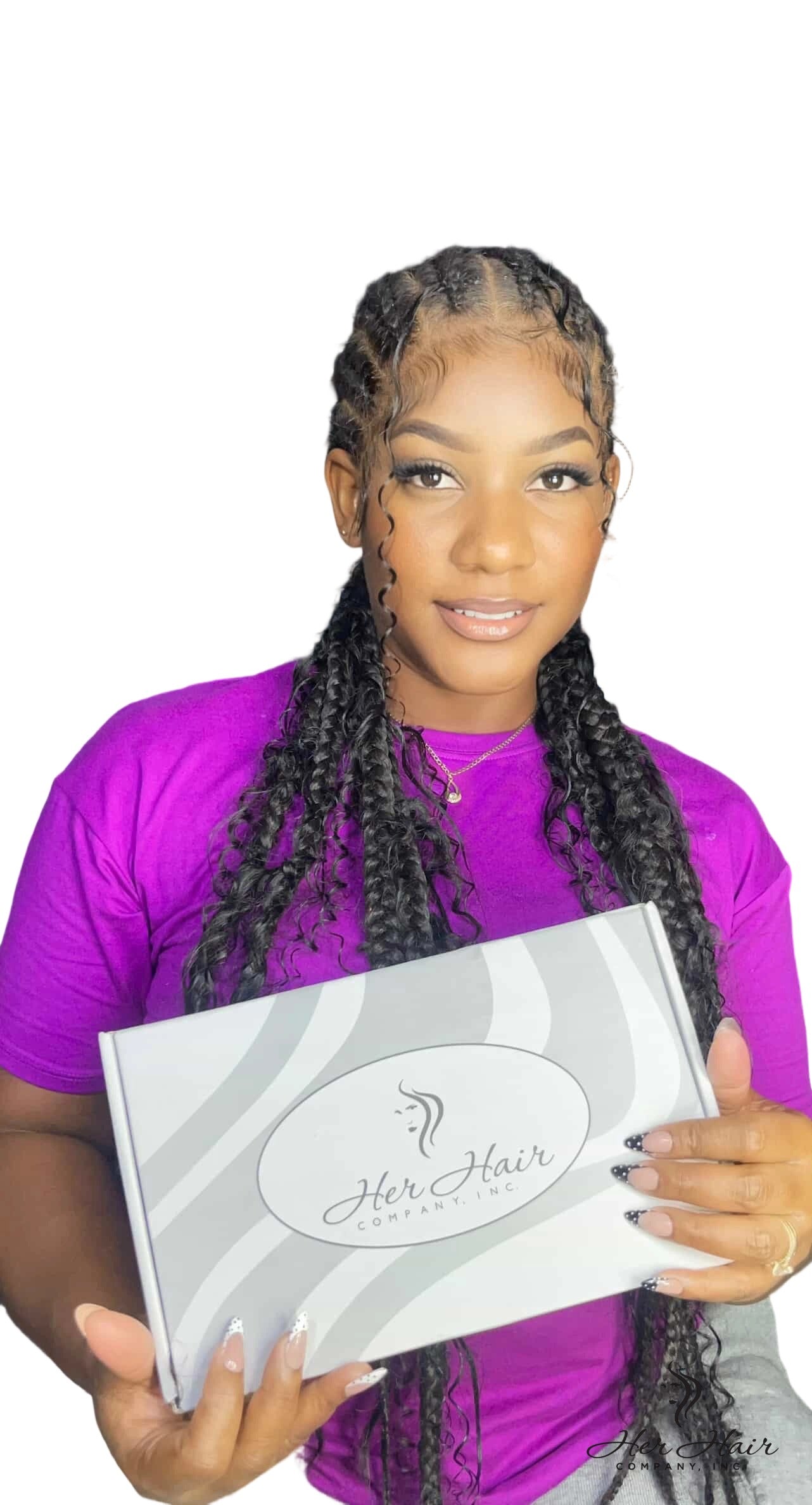 Virgin deep curly bulk hair from Her Hair Company, standard bundle showing rich, textured deep curly hair strands.