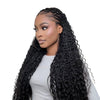 Virgin deep curly bulk hair in a standard bundle from Her Hair Company, showing thick, natural deep curls.
