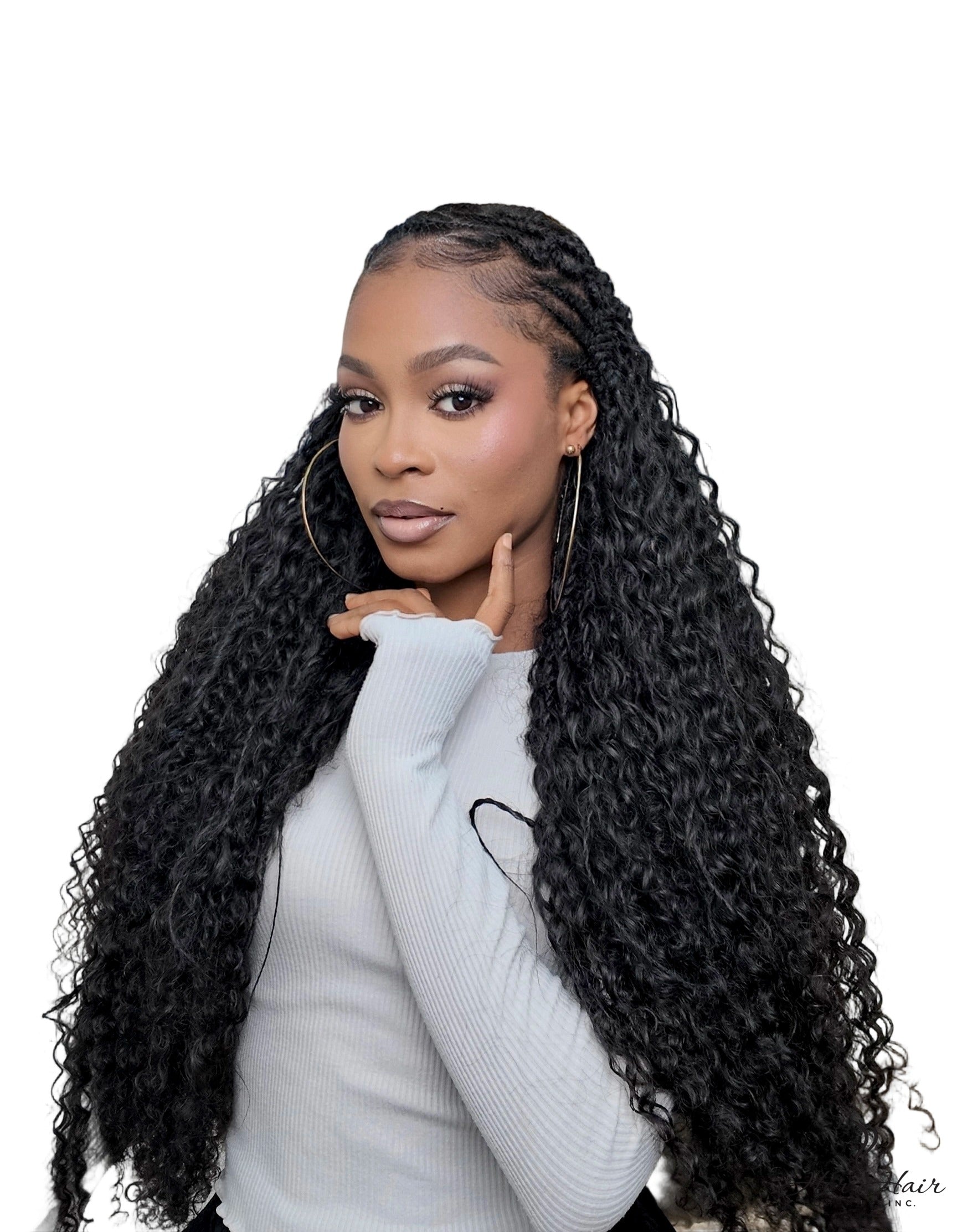 Deep curly bulk hair bundle from Her Hair Company, featuring natural virgin hair with tight curls for versatile styling.