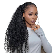 Deep curly bulk hair from Her Hair Company, standard bundle of 16 inches, showcasing the rich, voluminous curl pattern.