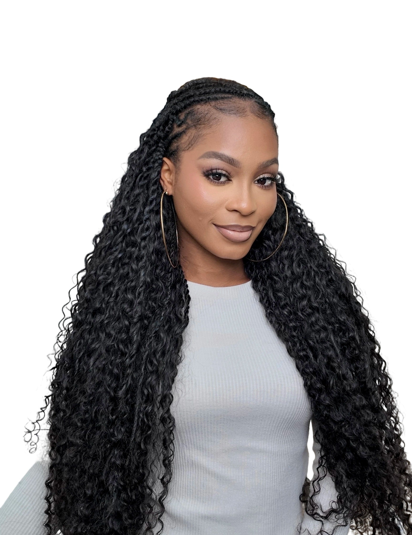 Deep curly virgin hair bundle from Her Hair Company, standard bundle of deep curly bulk hair with natural texture.