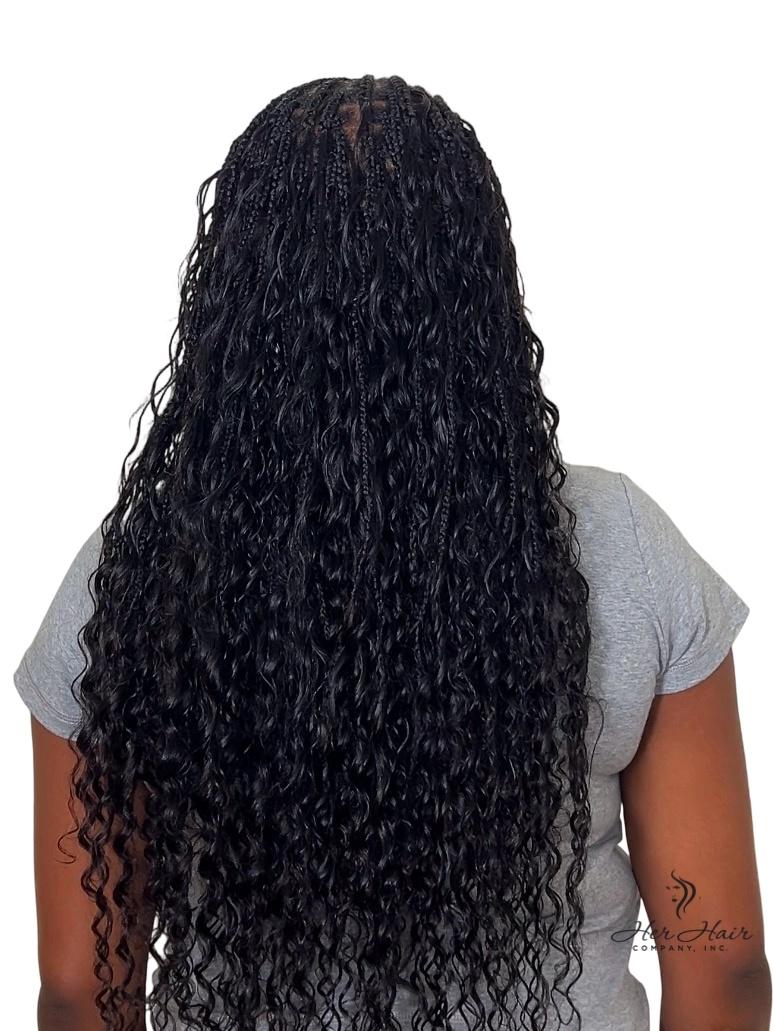 Deep wave bulk hair bundle by Her Hair Company, showing virgin deep wave hair strands in a standard bundle for natural volume.