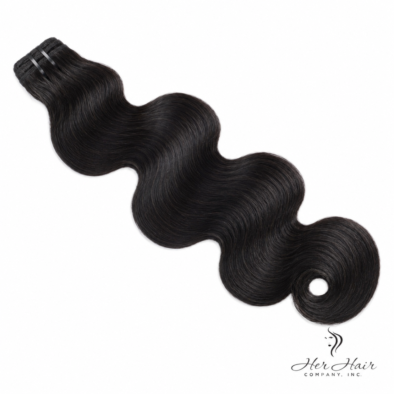 Brazilian double drawn hair bundle from Her Hair Company, straight 18-inch natural-looking hair for a full, thick style.