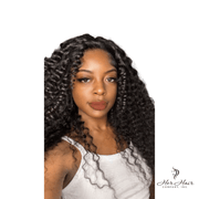 Brazilian Deep Wave 5x5 HD Lace Closure from Her Hair Company, showing detailed deep wave texture and lace closure construction.