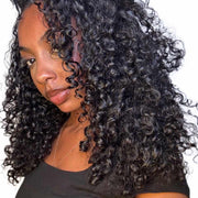 Brazilian Water Wave 5x5 HD lace closure by Her Hair Company, showing close-up of textured water wave hair and lace closure details.