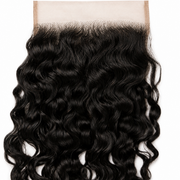 Brazilian Water Wave 5x5 HD Lace Closure from Her Hair Company, showing the natural water wave texture and lace closure detail.