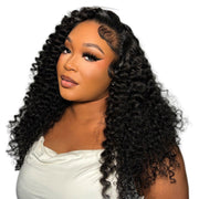 Brazilian Water Wave 13x6 HD Lace Frontal from Her Hair Company, showcasing natural wave pattern and transparent lace detailing.