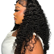 Her Hair Company Brazilian Water Wave 13x6 HD lace frontal with standard closure, showing detailed water wave texture and lace material.