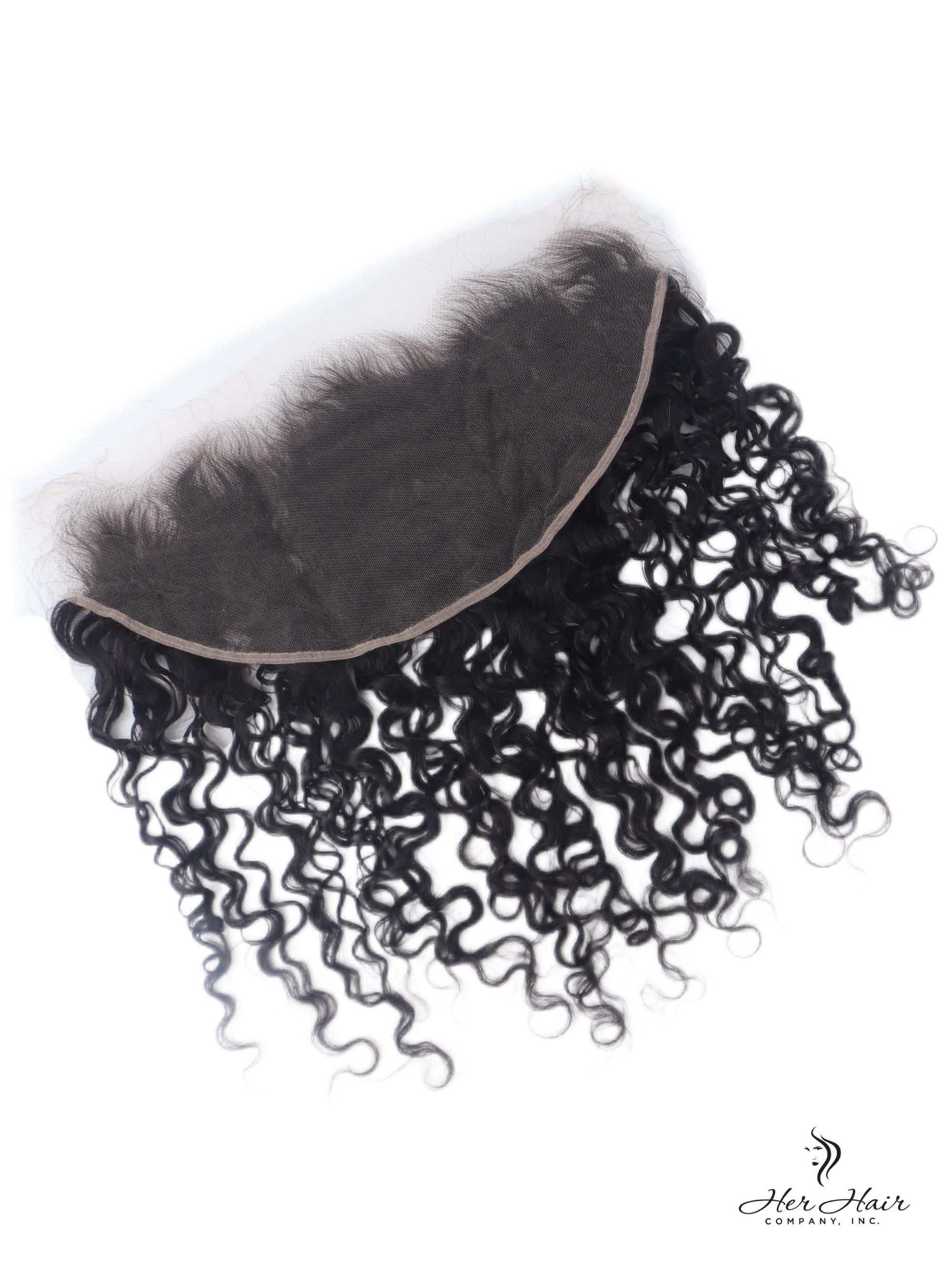 Brazilian Water Wave 13x6 HD lace frontal from Her Hair Company, showcasing natural water wave pattern and transparent lace detail.