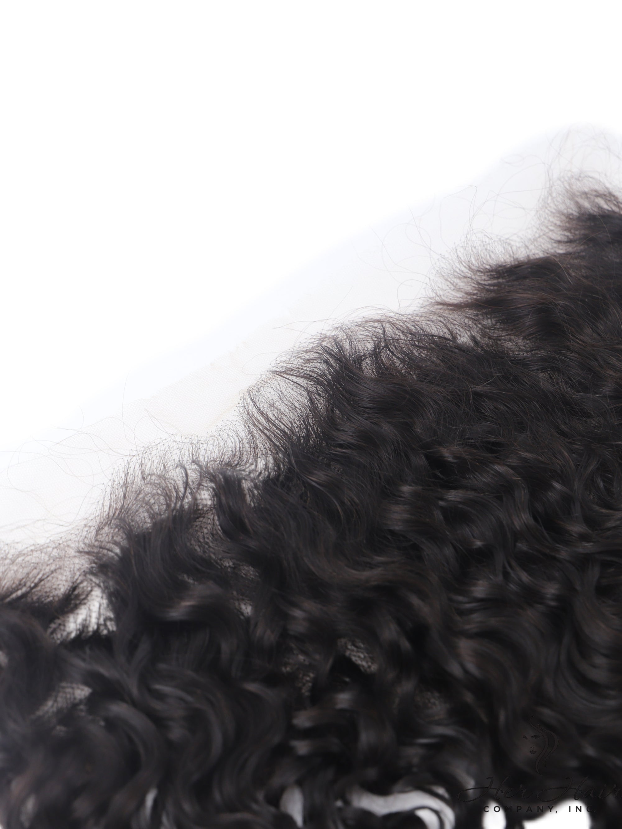 Brazilian Water Wave 13x6 HD lace frontal from Her Hair Company, showcasing natural water wave pattern and transparent lace closure.