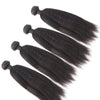 Brazilian kinky straight hair bundles with frontal closure from Her Hair Company, showcasing natural, voluminous straight hair.