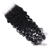 Brazilian raw wavy 5x5 HD lace closure from Her Hair Company, showing close-up of the natural wave pattern and lace details.
