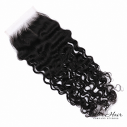 Brazilian Raw Wavy 5x5 HD Lace Closure from Her Hair Company, standard frontal/closure with natural wave pattern and lace detail.