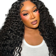 Her Hair Company Burmese raw wavy hair 4 bundle deal with 5x5 HD lace frontal closure, natural wavy texture, Brazilian, standard bundle