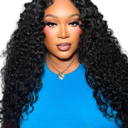 Her Hair Company Burmese Raw Wavy Hair 4 Bundle Deal with 5x5 HD lace frontal closure, natural wavy texture, Brazilian origin.