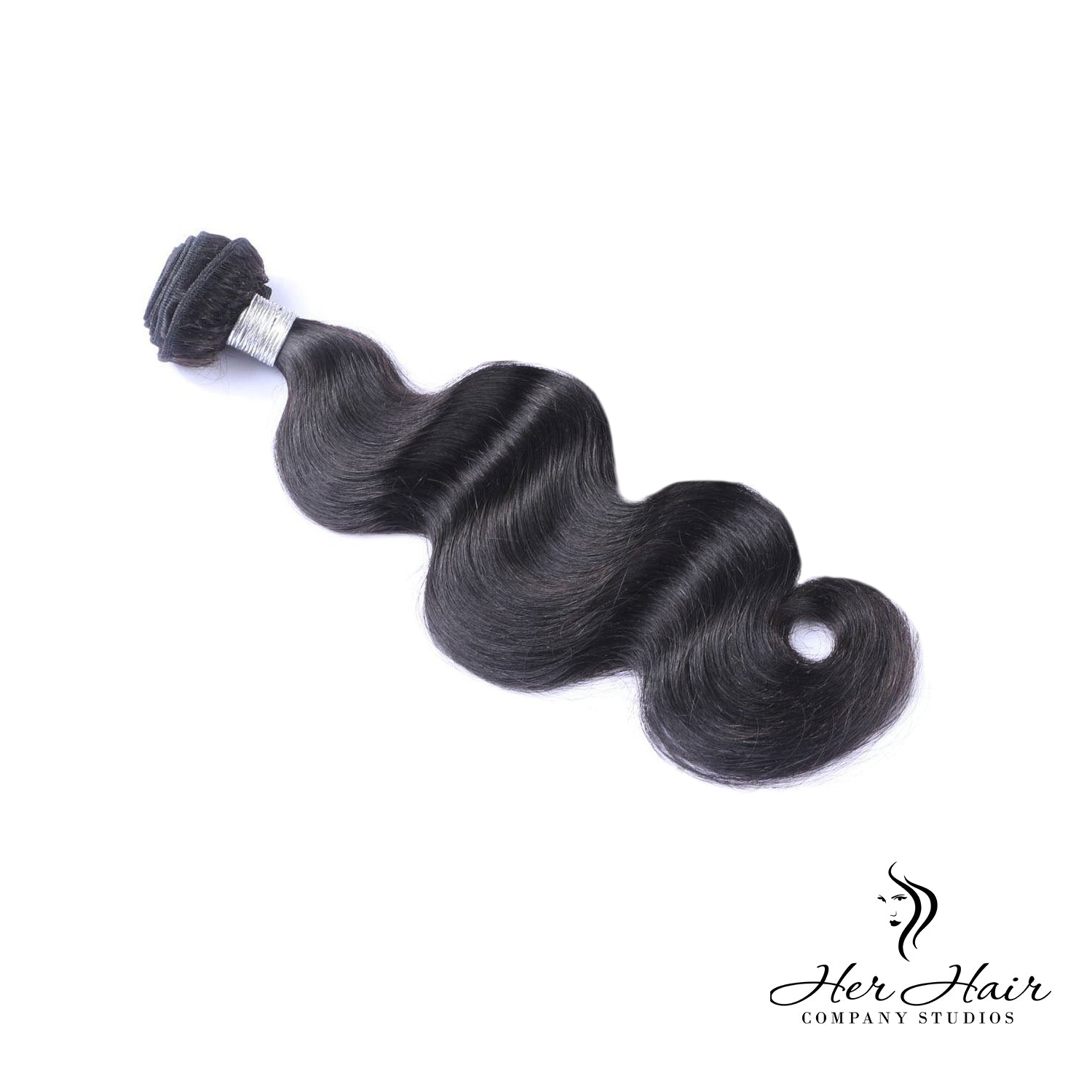 Brazilian Body Wave hair bundle showing long, wavy dark hair with natural shine and full volume.