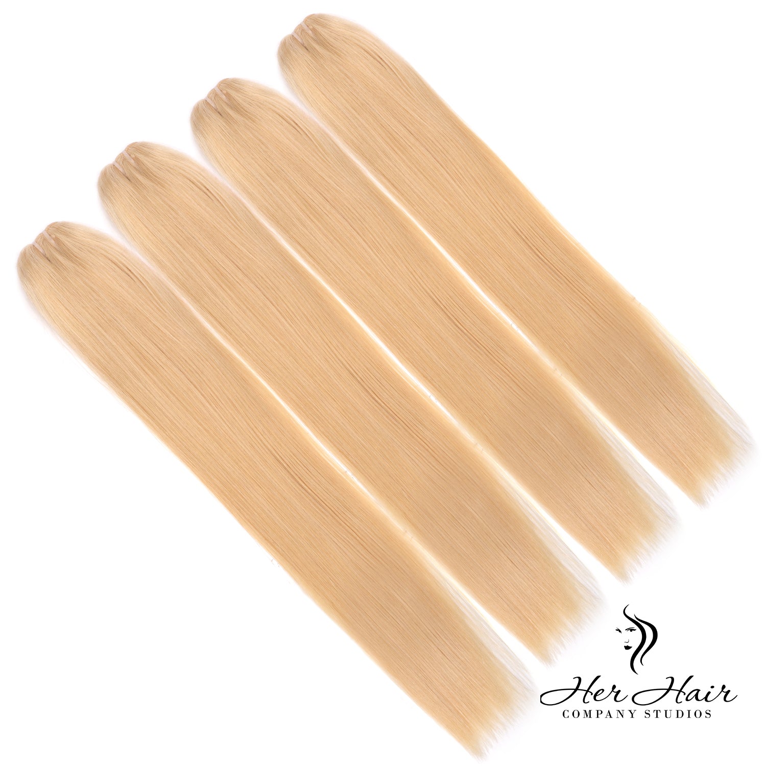 Eurasian 613 hair bundles, 4-pack standard bundle from vendor-unknown, showing light blonde, straight hair extensions.