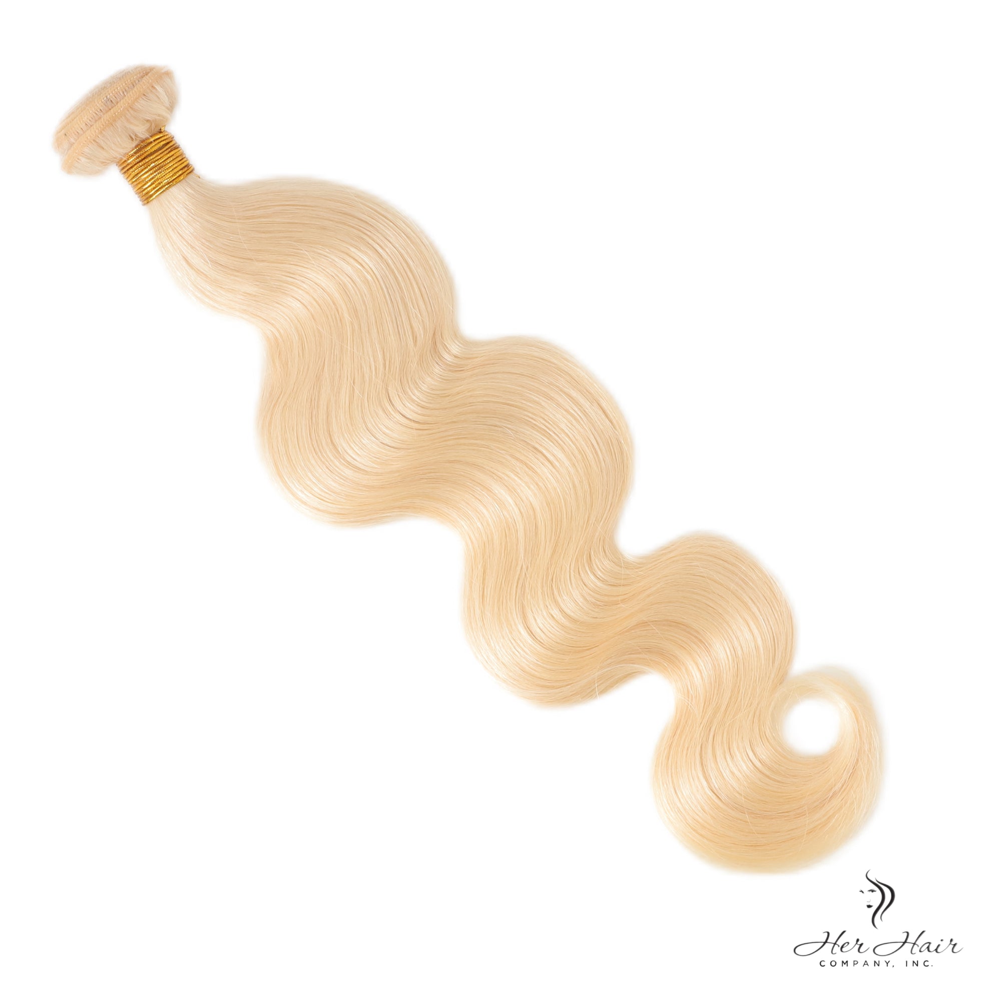 Brazilian 613# hair bundle, straight blonde extension from vendor-unknown, showing a full bundle of silky, lightweight hair.