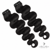 Brazilian clip-in hair extensions in a standard bundle, featuring 16-inch body wave Brazilian hair, natural and easy to clip in.