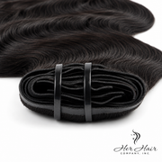 Standard bundle of Brazilian clip-in hair extensions in 16-inch body wave style, natural and versatile for added length and volume.
