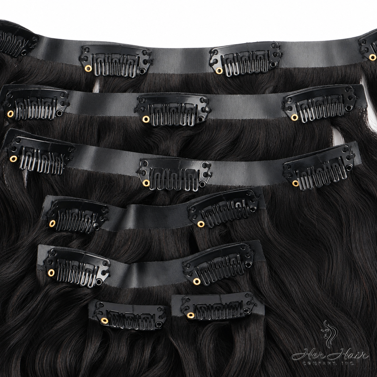 Brazilian clip-in hair extensions in a standard bundle with 16-inch body wave, natural-looking hair for versatile styling.