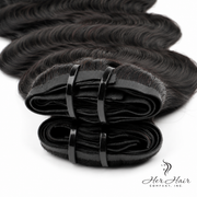 Brazilian clip-in hair extensions in a standard bundle, featuring 16-inch body wave style for natural, versatile hair enhancement.
