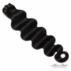 Standard bundle of Brazilian clip-in hair extensions in body wave style, natural-looking and easy to clip in.