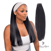 Brazilian clip-in hair extensions in a standard bundle with 16-inch body wave, natural and versatile for easy styling.