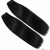 Brazilian clip-in hair extensions in a standard bundle with 16-inch body wave texture, natural-looking and easy to clip in.