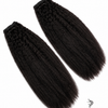 Brazilian clip-in hair extensions in a standard bundle with 16-inch body wave texture, natural dark brown color.