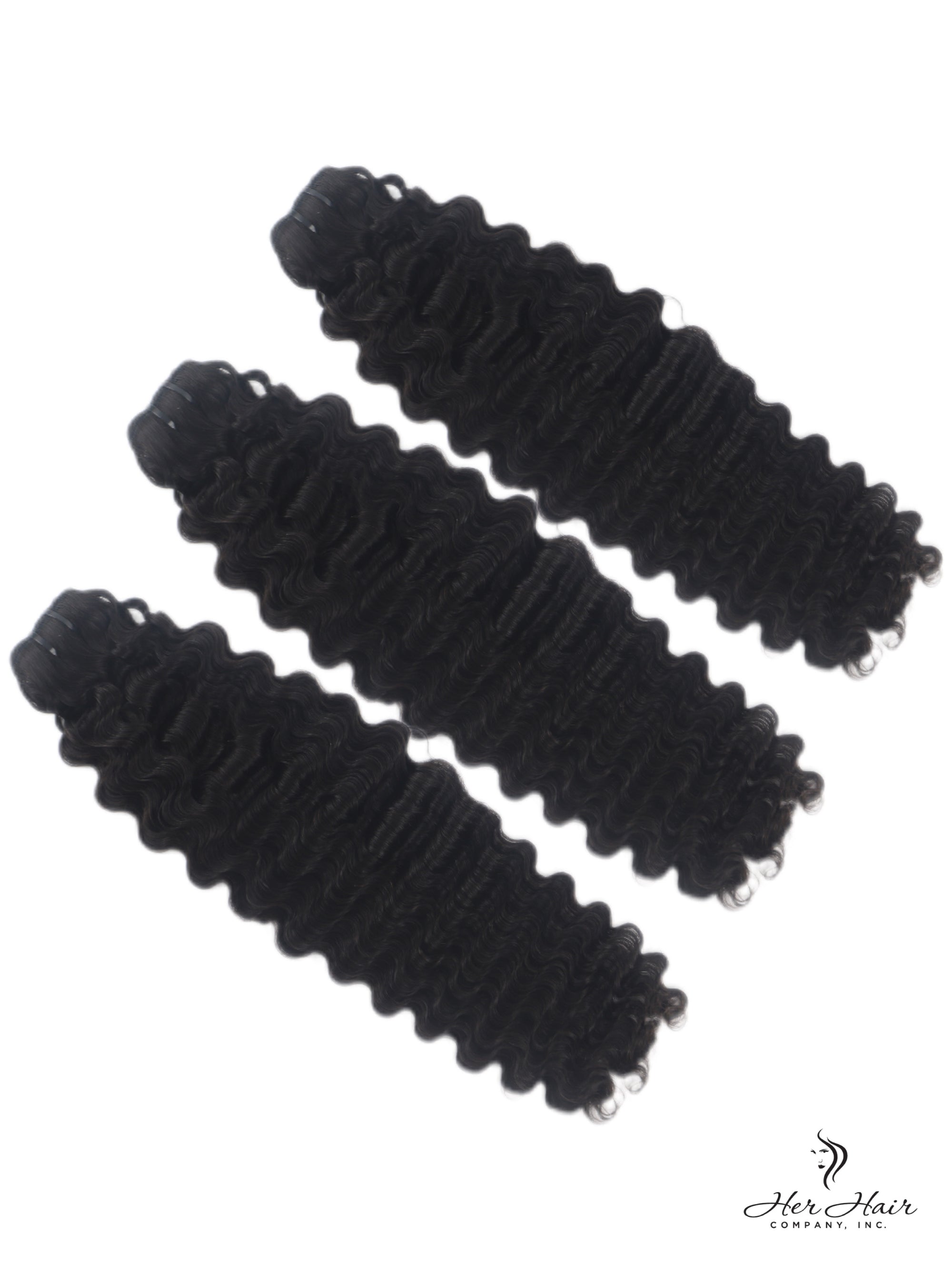 Three bundles of Burmese raw curly hair in a standard bundle deal, showcasing natural, textured curly hair extensions.