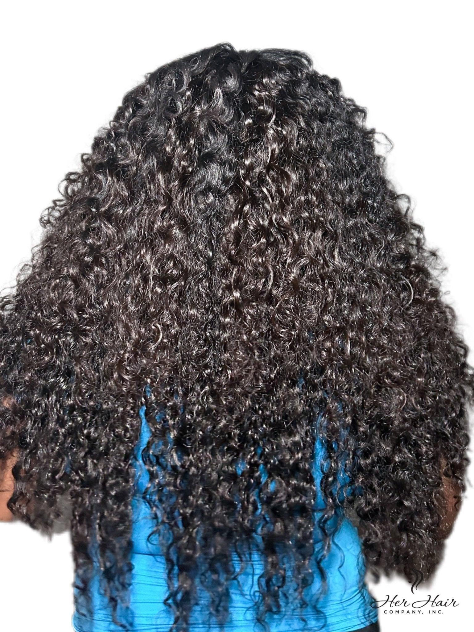 Burmese raw wavy hair bundles from Her Hair Company, 4 bundle deal with 16, 18, 20-inch standard bundles, natural wavy texture.