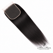 Brazilian straight 5x5 HD lace closure for natural-looking hairline, standard frontal closure, vendor-unknown brand, 14-inch length