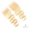 Brazilian 613 lace closure with 5x5 standard frontal, natural hair texture, and seamless fit for weaving or styling.