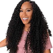 Deep curly crochet hair bundle by Her Hair Company, showing virgin deep curly crochet hair in a standard bundle for natural, textured style.
