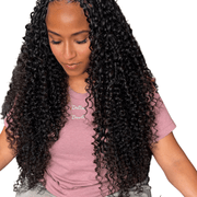 Deep curly crochet hair bundle by Her Hair Company featuring natural virgin deep curly synthetic fibers.